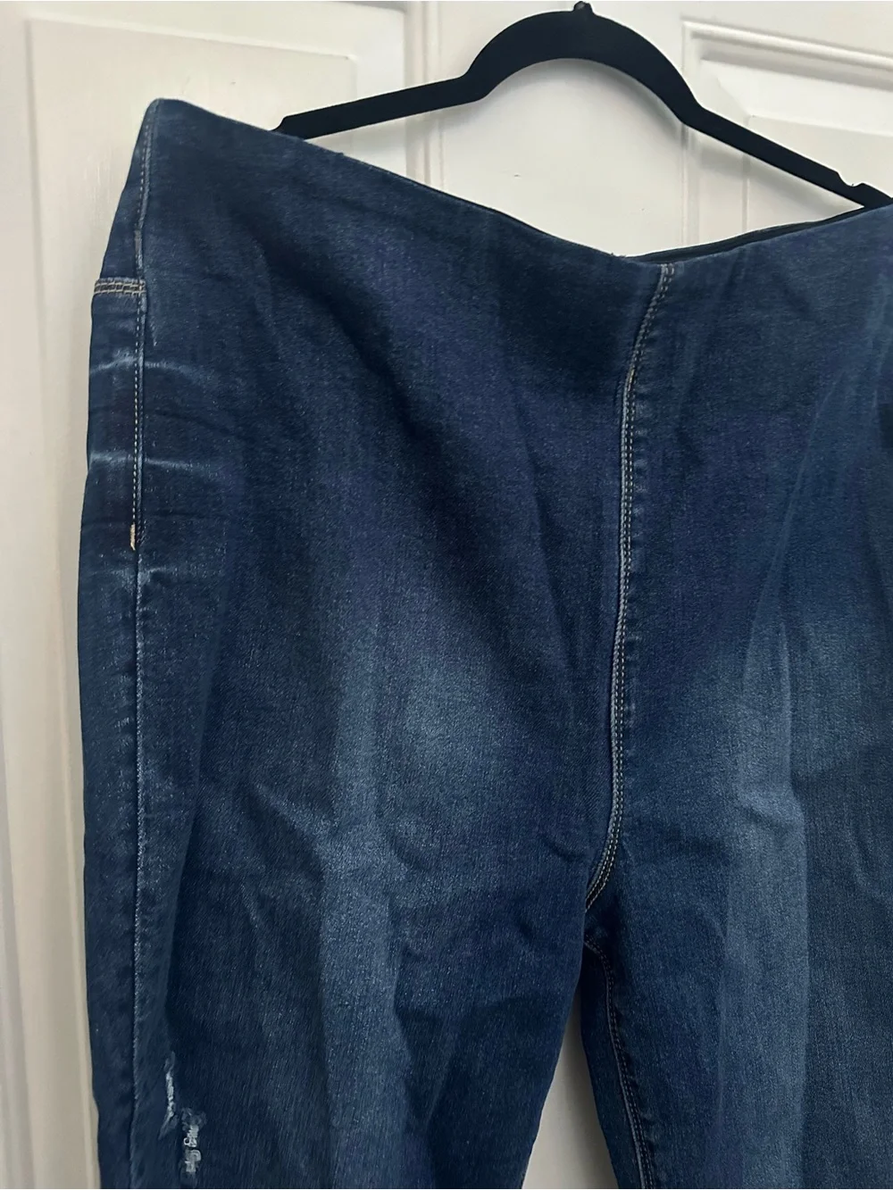 Risen crop Plus-Size Dark Blue Stretch Jegging - Women Jeans